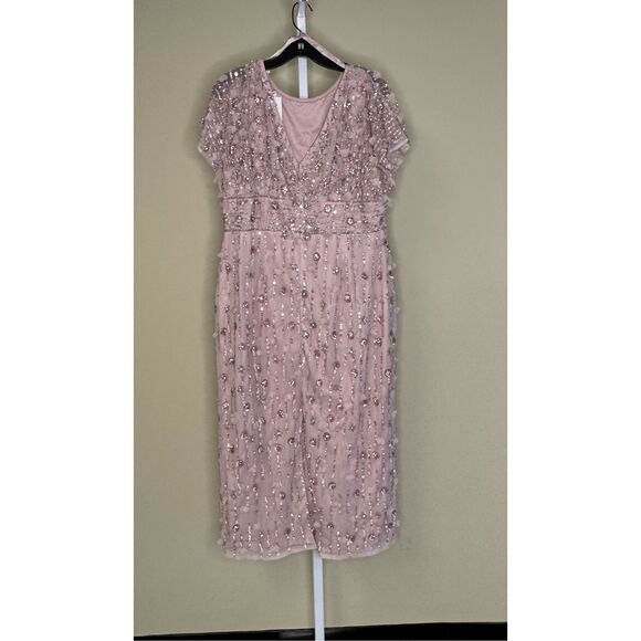 Mac Duggal Blush Embroidered Midi Dress - Picture 5 of 7